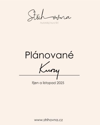 🧵Kurzy na říjen a listopad jsou tady! Na co se můžete těšit? Kromě tradičních kurzů chystám novinku ✨workshop upcyklace✨....